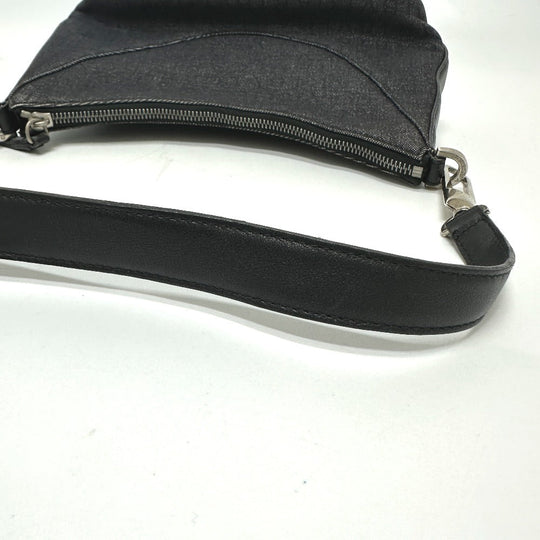 BVLGARI Handbag Canvas / leather Navy type Logo mania Women Used Authentic