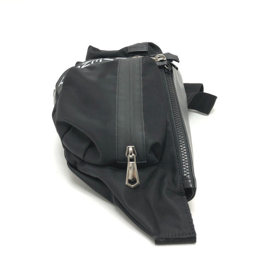 GIVENCHY Sling bag Nylon / leather black Bag logo Waist bag mens Used Authentic