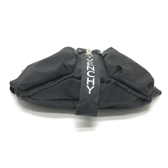 GIVENCHY Sling bag Nylon / leather black Bag logo Waist bag mens Used Authentic