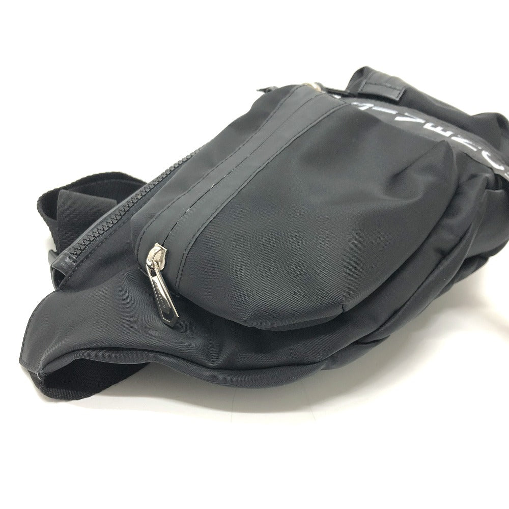 GIVENCHY Sling bag Nylon / leather black Bag logo Waist bag mens Used Authentic