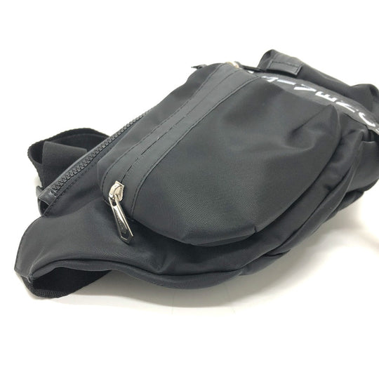 GIVENCHY Sling bag Nylon / leather black Bag logo Waist bag mens Used Authentic
