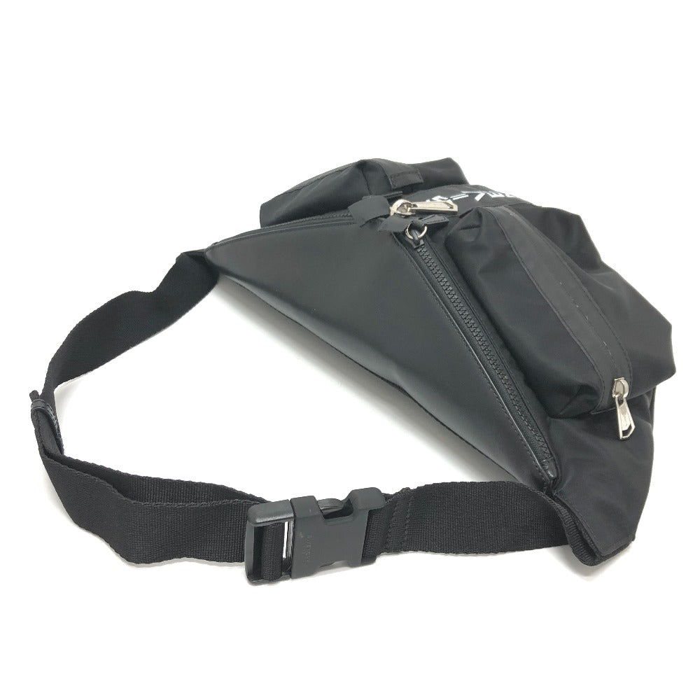 GIVENCHY Sling bag Nylon / leather black Bag logo Waist bag mens Used Authentic