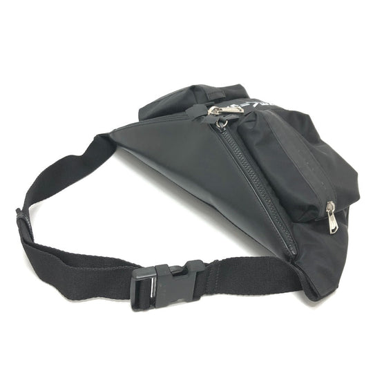 GIVENCHY Sling bag Nylon / leather black Bag logo Waist bag mens Used Authentic