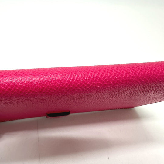 HERMES Long Wallet Purse Epsom pink Beansufla Women Used Authentic