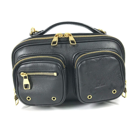 LOUIS VUITTON Shoulder Bag M80450 leather black Monogram Utility crossbody mens Used Authentic