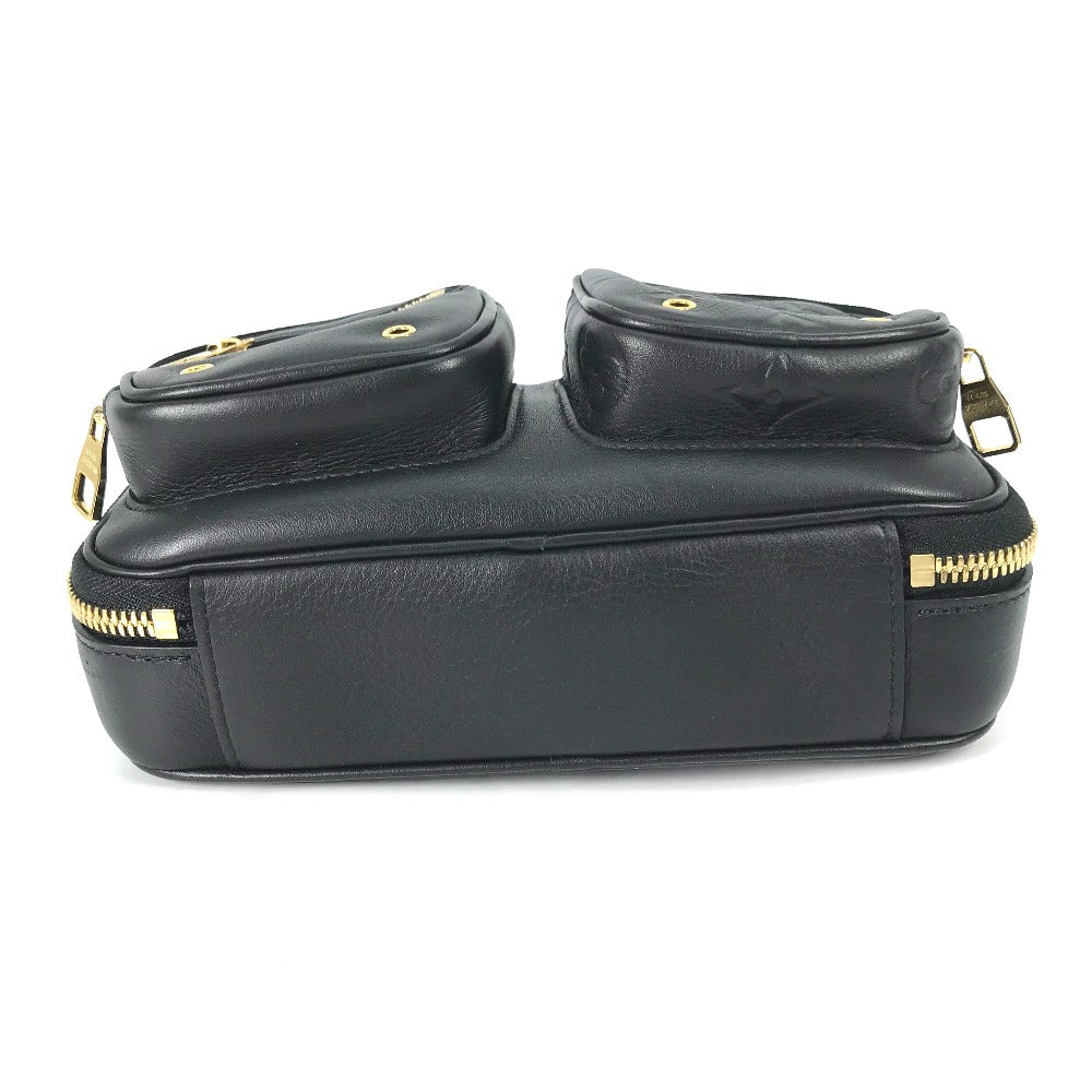LOUIS VUITTON Shoulder Bag M80450 leather black Monogram Utility crossbody mens Used Authentic