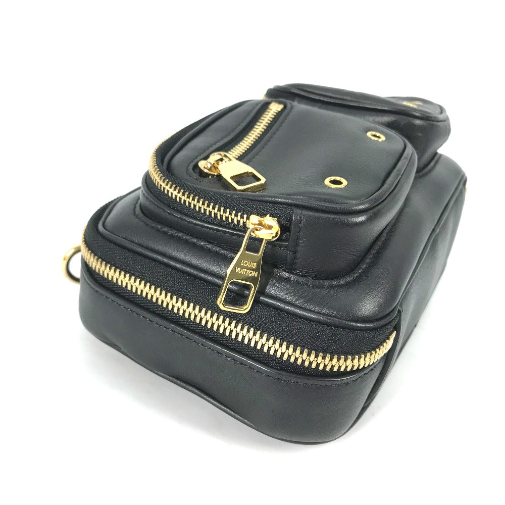 LOUIS VUITTON Shoulder Bag M80450 leather black Monogram Utility crossbody mens Used Authentic