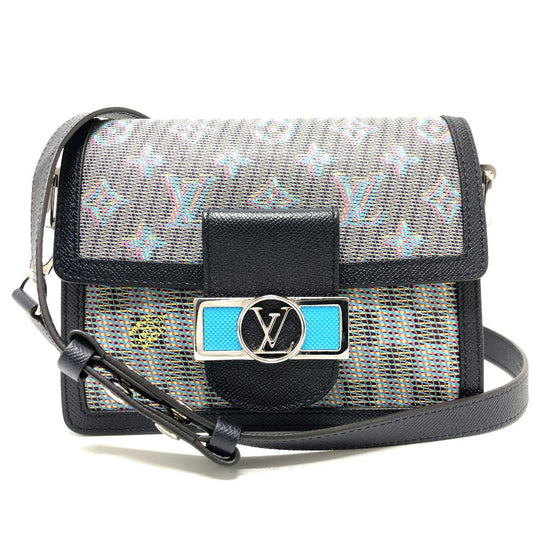 LOUIS VUITTON Shoulder Bag M55454 leather blue LV pop Daufine MINI Women Used Authentic