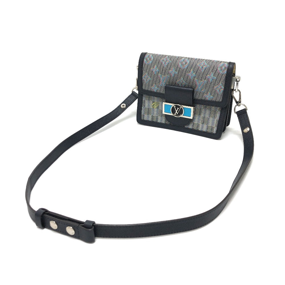 LOUIS VUITTON Shoulder Bag M55454 leather blue LV pop Daufine MINI Women Used Authentic
