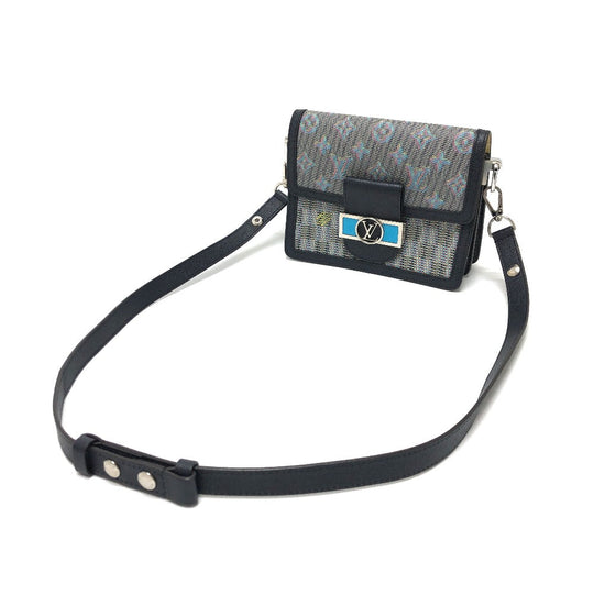 LOUIS VUITTON Shoulder Bag M55454 leather blue LV pop Daufine MINI Women Used Authentic