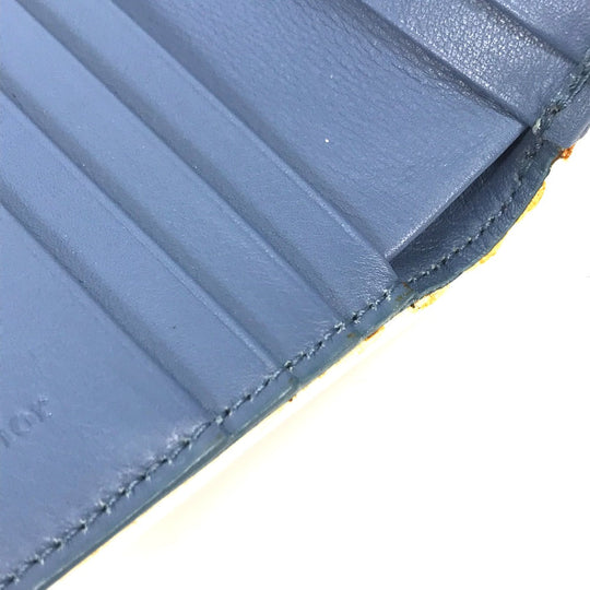 Dior Folded wallet Canvas / leather blue Bicolor logo W Hook Wallet  Women Used Authentic