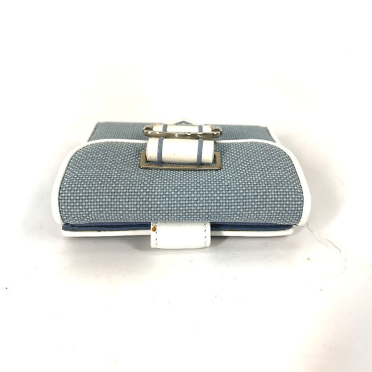 Dior Folded wallet Canvas / leather blue Bicolor logo W Hook Wallet  Women Used Authentic