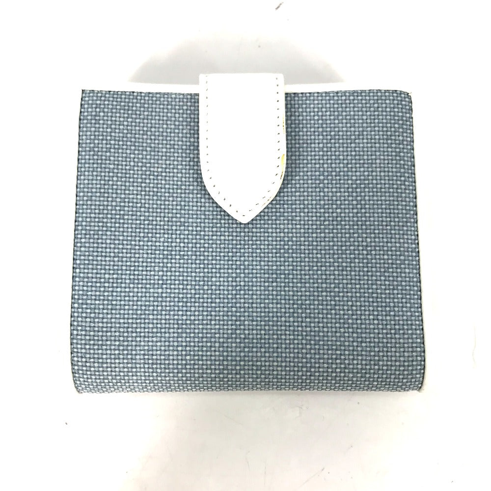 Dior Folded wallet Canvas / leather blue Bicolor logo W Hook Wallet  Women Used Authentic