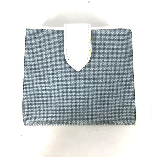Dior Folded wallet Canvas / leather blue Bicolor logo W Hook Wallet  Women Used Authentic