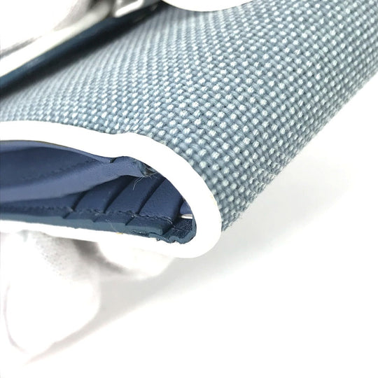 Dior Folded wallet Canvas / leather blue Bicolor logo W Hook Wallet  Women Used Authentic