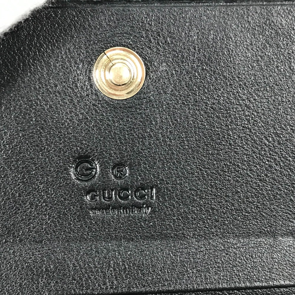 GUCCI Card Case 544030 leather black Guccisima Business Card Holder Pass Case mens Used Authentic