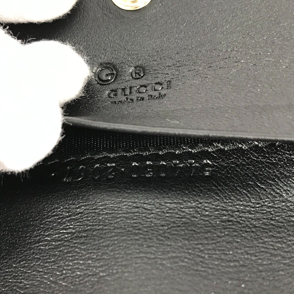 GUCCI Card Case 544030 leather black Guccisima Business Card Holder Pass Case mens Used Authentic