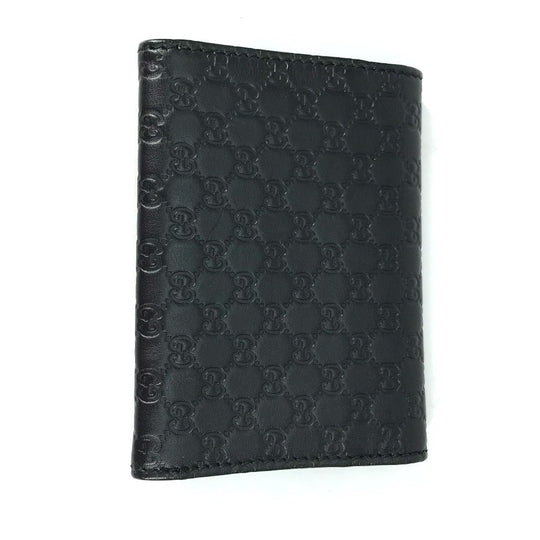 GUCCI Card Case 544030 leather black Guccisima Business Card Holder Pass Case mens Used Authentic