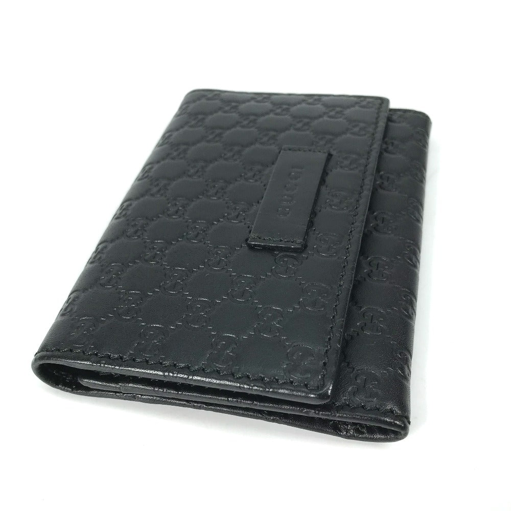 GUCCI Card Case 544030 leather black Guccisima Business Card Holder Pass Case mens Used Authentic