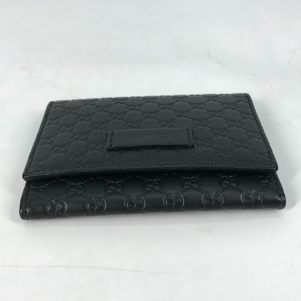 GUCCI Card Case 544030 leather black Guccisima Business Card Holder Pass Case mens Used Authentic