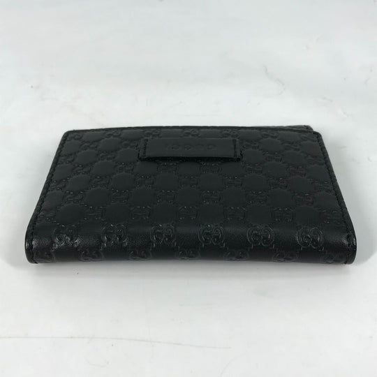 GUCCI Card Case 544030 leather black Guccisima Business Card Holder Pass Case mens Used Authentic