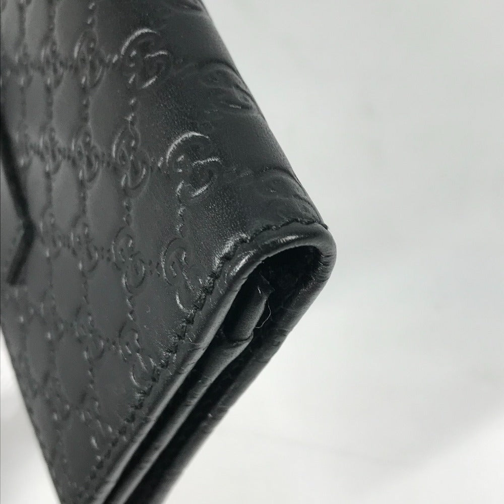 GUCCI Card Case 544030 leather black Guccisima Business Card Holder Pass Case mens Used Authentic