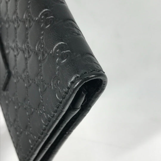 GUCCI Card Case 544030 leather black Guccisima Business Card Holder Pass Case mens Used Authentic