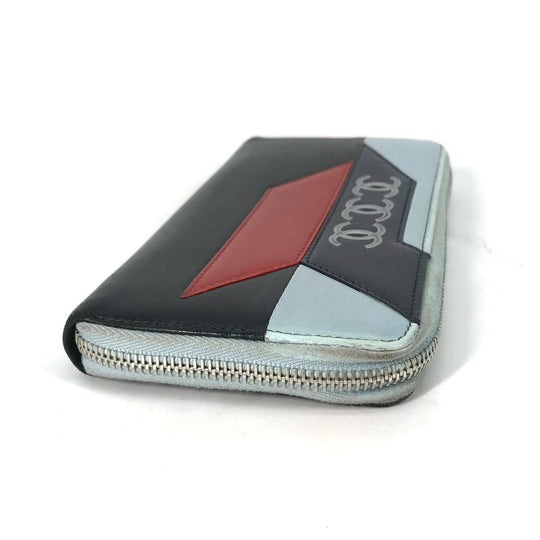 CHANEL Long Wallet Purse leather black airline triple coco Long wallet Women Used Authentic