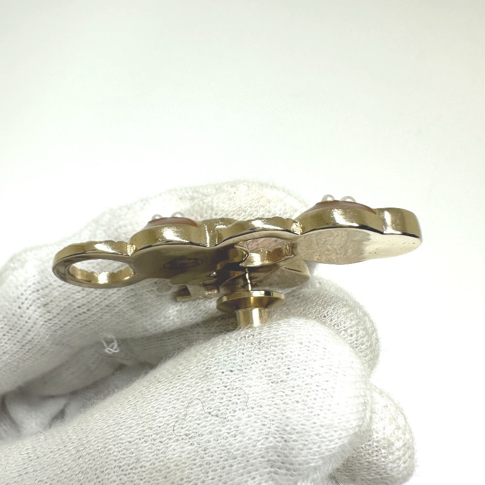 CHANEL Brooch Metal, Faux Pearl gold I  COCO logo I love coco heart Women Used Authentic