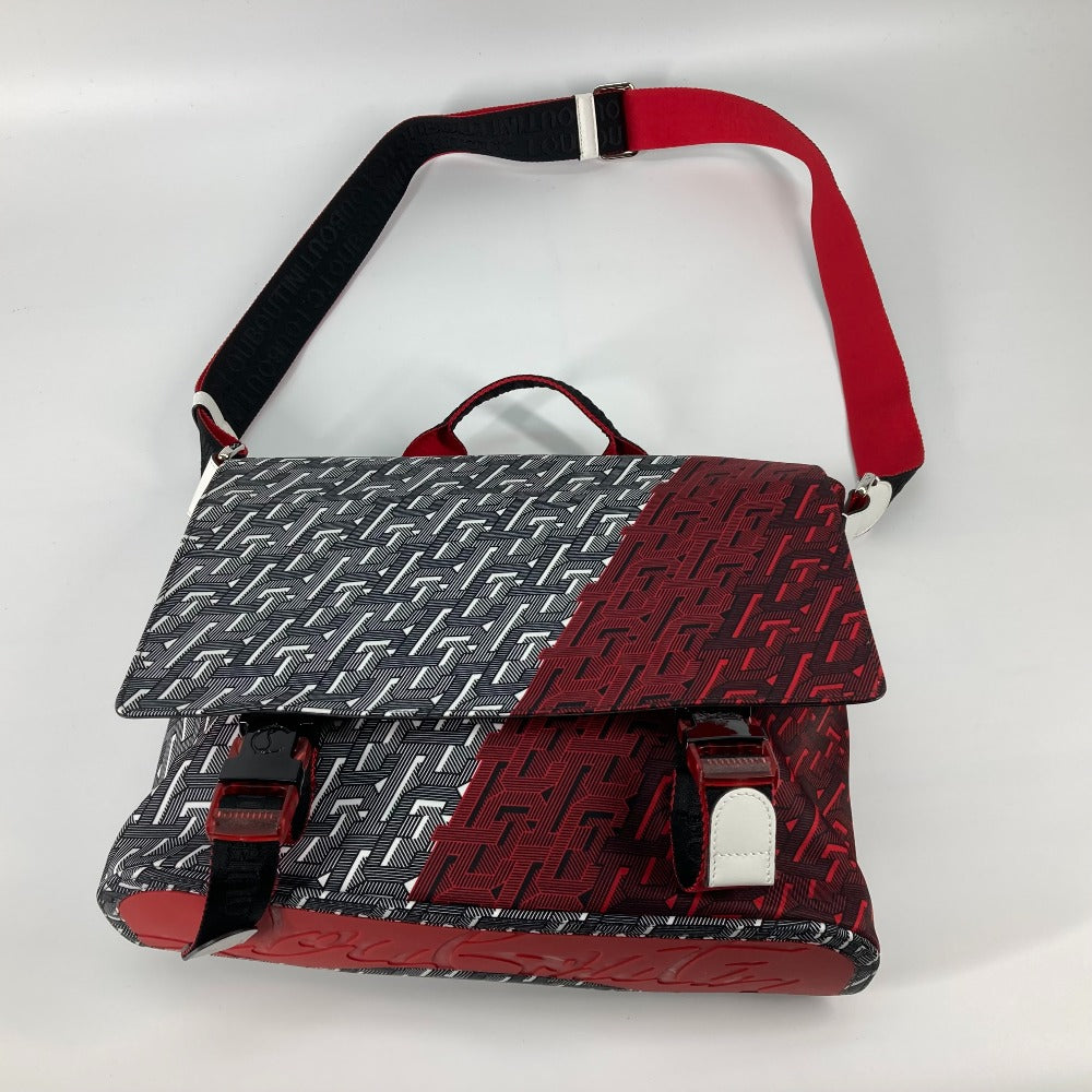 Christian Louboutin Shoulder Bag 1205006 Nylon / leather Red Overall handle rubiclick messenger bag mens Used Authentic