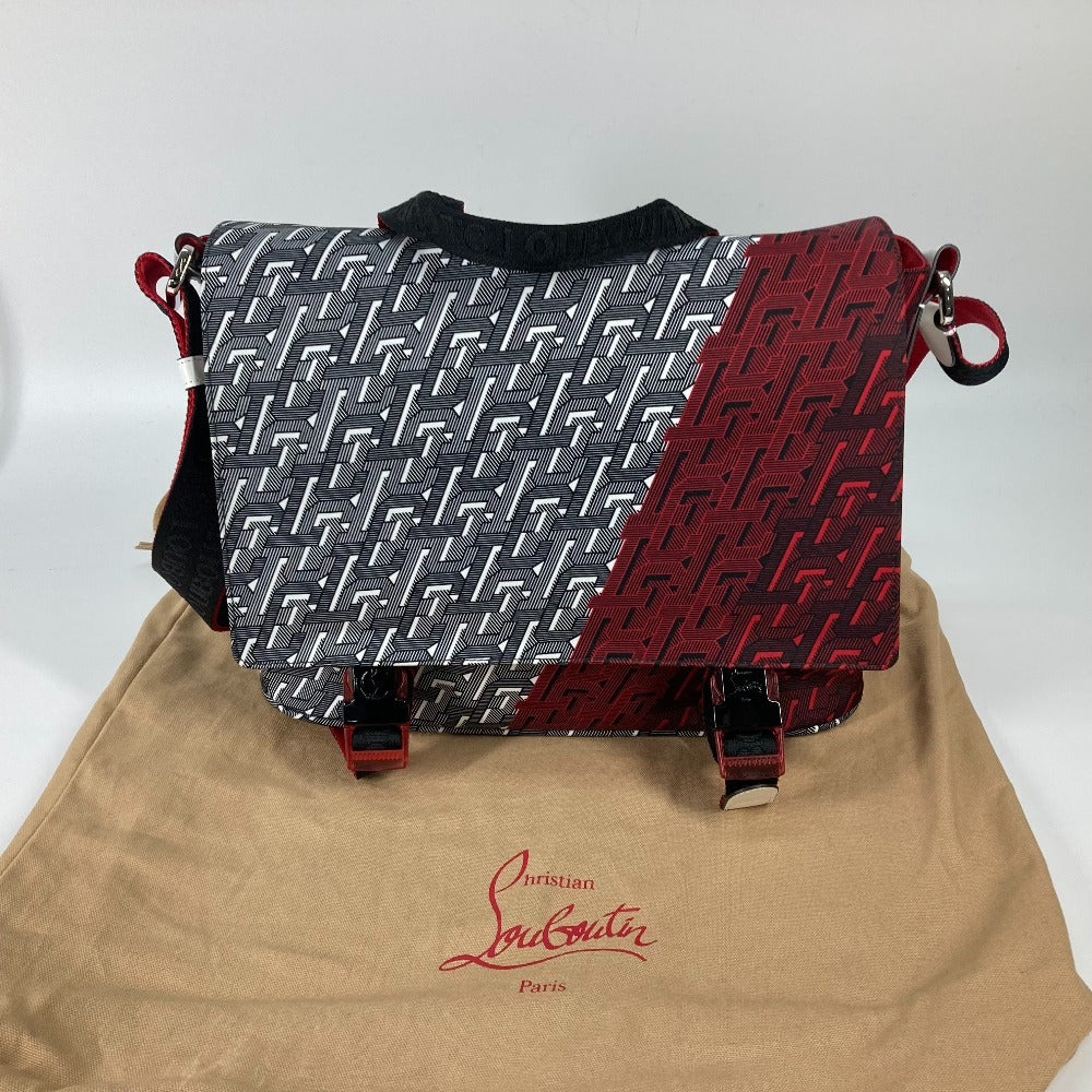 Christian Louboutin Shoulder Bag 1205006 Nylon / leather Red Overall handle rubiclick messenger bag mens Used Authentic