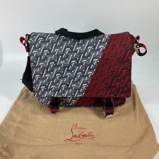 Christian Louboutin Shoulder Bag 1205006 Nylon / leather Red Overall handle rubiclick messenger bag mens Used Authentic