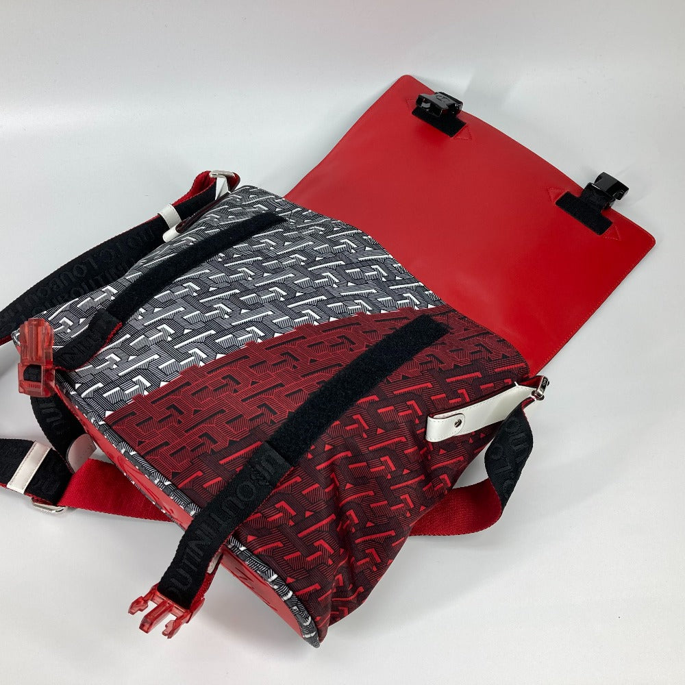 Christian Louboutin Shoulder Bag 1205006 Nylon / leather Red Overall handle rubiclick messenger bag mens Used Authentic