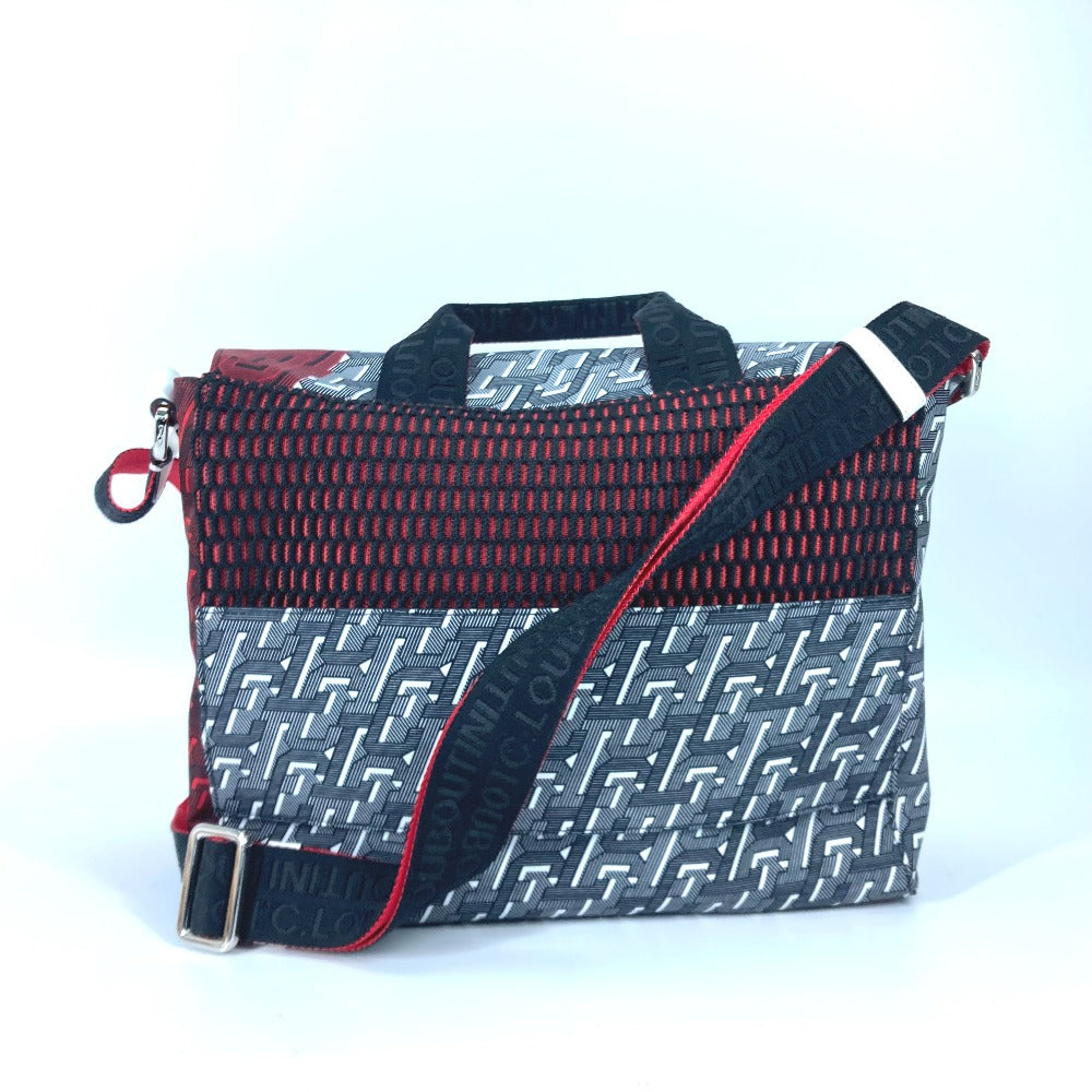 Christian Louboutin Shoulder Bag 1205006 Nylon / leather Red Overall handle rubiclick messenger bag mens Used Authentic