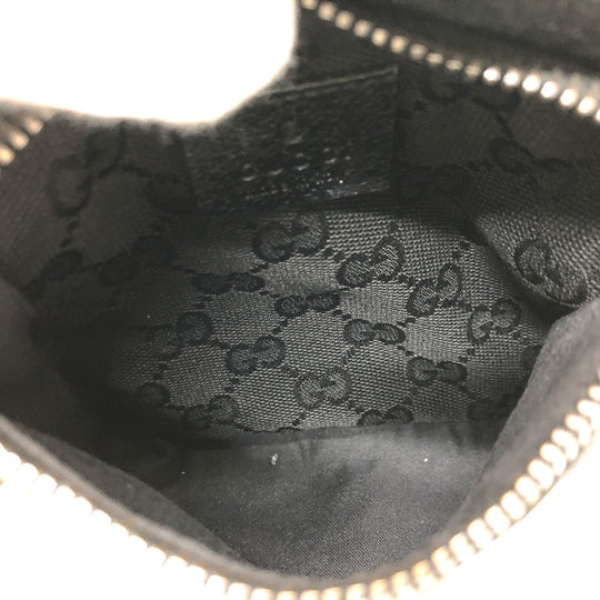 GUCCI Waist bag 28566 GG canvas / leather black GG Sling bag mens Used Authentic