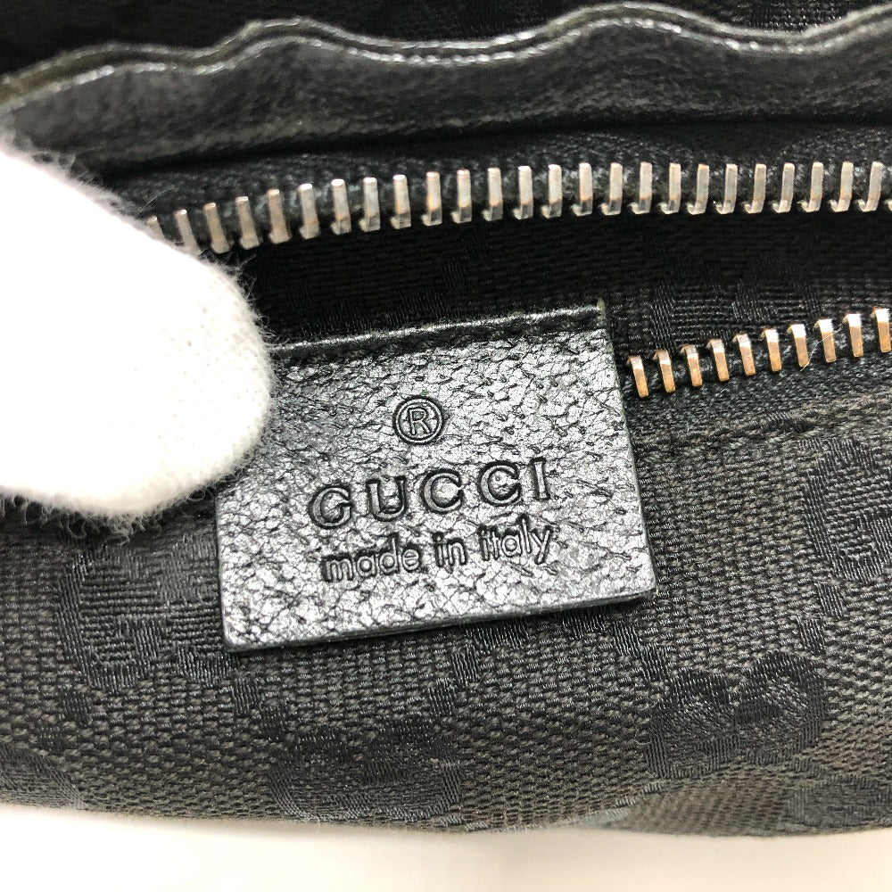 GUCCI Waist bag 28566 GG canvas / leather black GG Sling bag mens Used Authentic