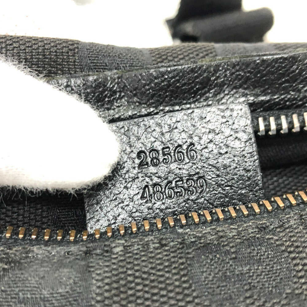 GUCCI Waist bag 28566 GG canvas / leather black GG Sling bag mens Used Authentic