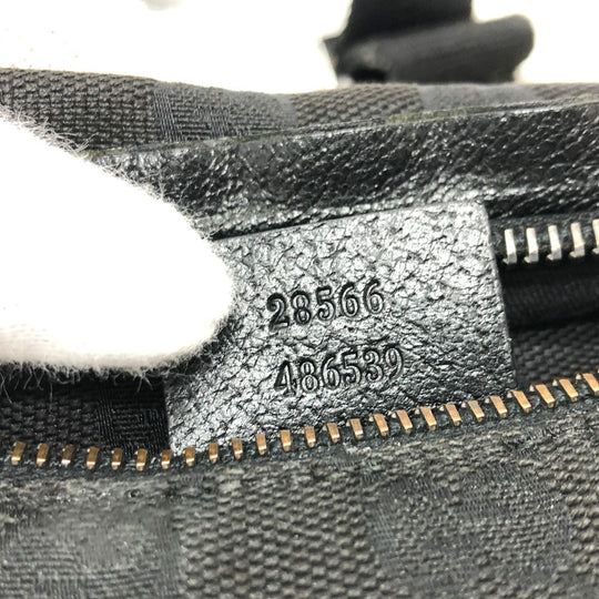 GUCCI Waist bag 28566 GG canvas / leather black GG Sling bag mens Used Authentic