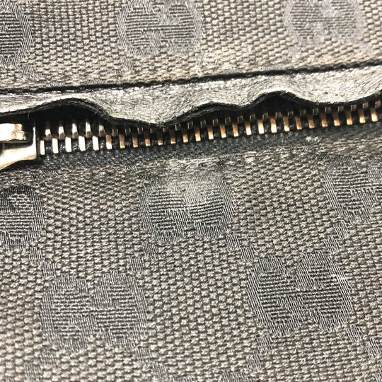 GUCCI Waist bag 28566 GG canvas / leather black GG Sling bag mens Used Authentic