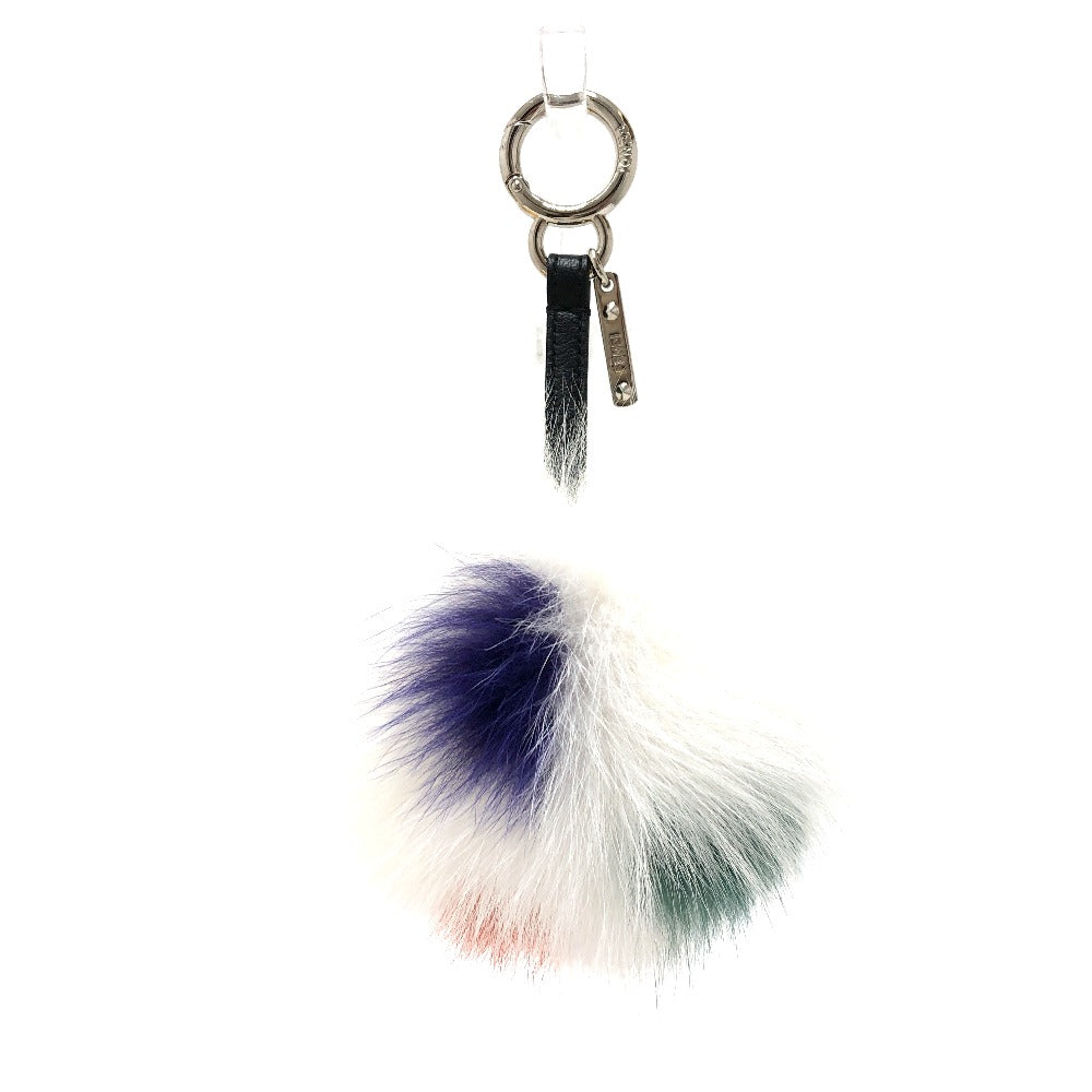 FENDI Bag charm fur white Bonbon charm Women Used Authentic