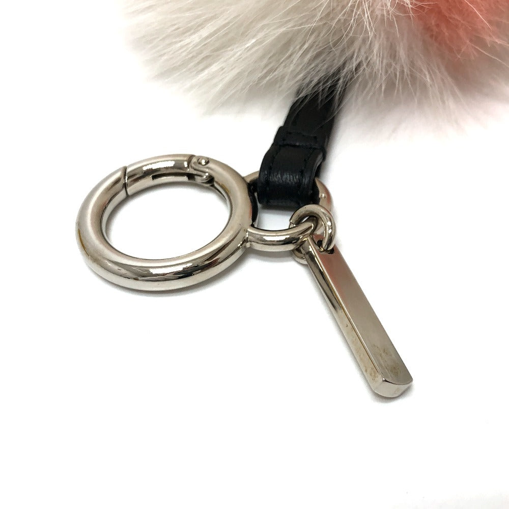 FENDI Bag charm fur white Bonbon charm Women Used Authentic