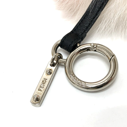 FENDI Bag charm fur white Bonbon charm Women Used Authentic