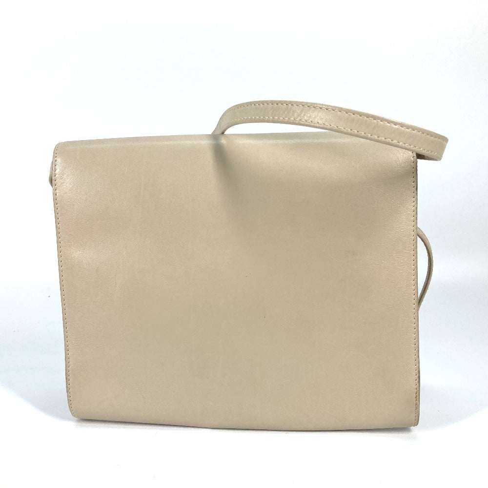 CELINE Shoulder Bag leather beige Pochette bag Crossbody Triomphe Women Used Authentic