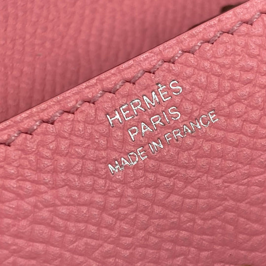 HERMES Coin case Epsom pink Wallet Revan Cattle Women Used Authentic