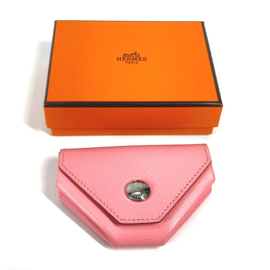 HERMES Coin case Epsom pink Wallet Revan Cattle Women Used Authentic