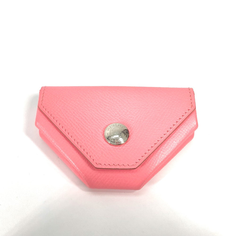 HERMES Coin case Epsom pink Wallet Revan Cattle Women Used Authentic