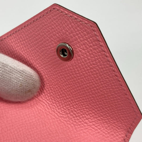 HERMES Coin case Epsom pink Wallet Revan Cattle Women Used Authentic