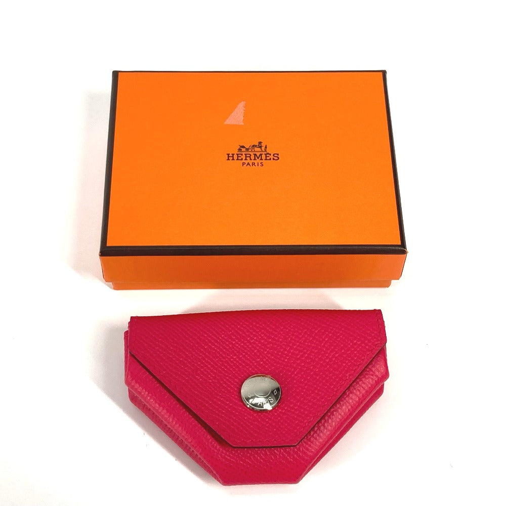 HERMES Coin case Epsom Red type triangle Revan Cattle Women Used Authentic