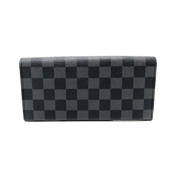 LOUIS VUITTON Long Wallet Purse N63084 Damier Grafitto Canvas black Damier Grafitte Portefeuille long modular mens Used Authentic