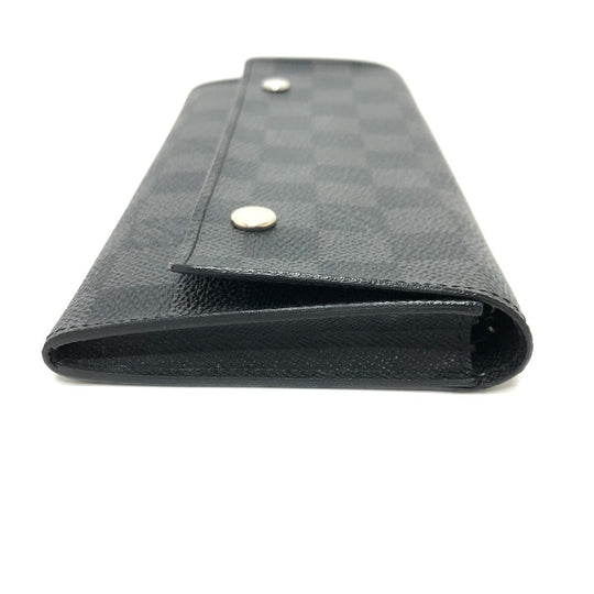 LOUIS VUITTON Long Wallet Purse N63084 Damier Grafitto Canvas black Damier Grafitte Portefeuille long modular mens Used Authentic